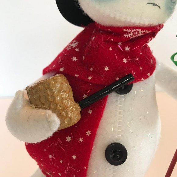 Annalee Christmas Snowman 2006 Broom Corn Cob Pipe Scarf - Picture 5 of 6